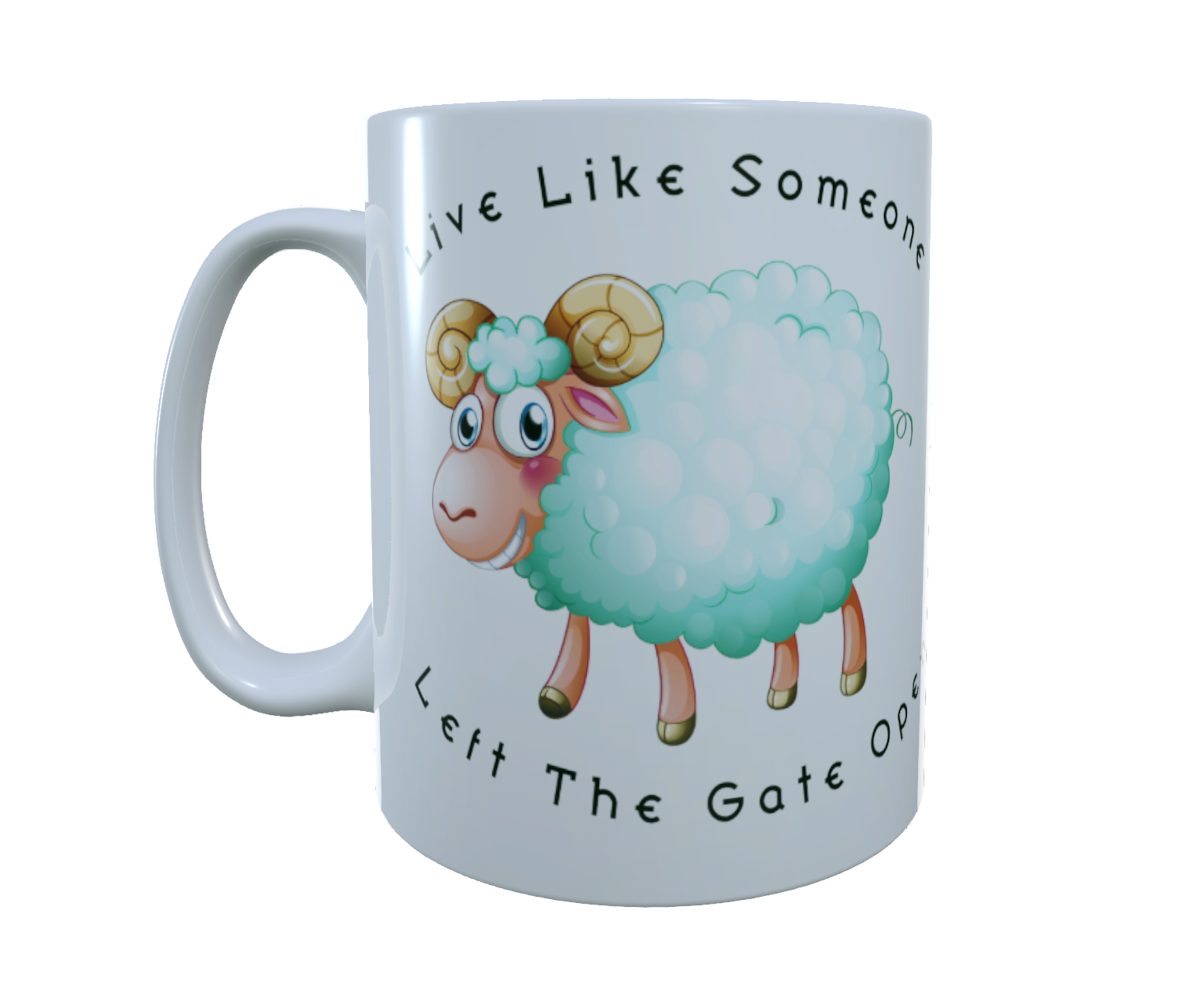 Sheep Ceramic Mug - Live Like Someone Left The Gate Open